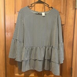 Time and tru striped ruff blouse size XXXL(22).